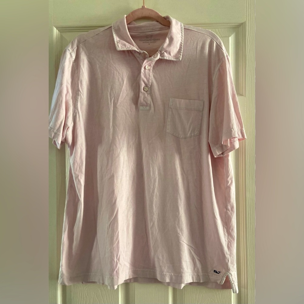 Vineyard Vines Size L pink polo.